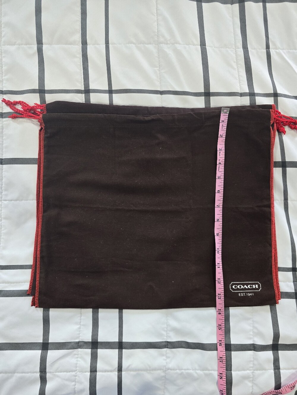 NEW COACH Set of 5 Brown Red Dust Bags 16.5 x 13.5 Handbag Storage - Picture 3 of 6